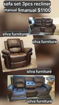 Sofas set 3pcs recliner manual nuevos en caja