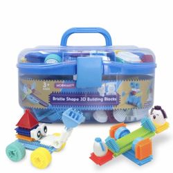 Bristle Interlocking Building Blocks for Boys and Girls, Stem Learning Idea Christmas Birthday Gifts for Early Skill Development Sensory T