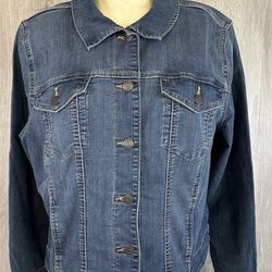 Croft & Barrow Jean Jacket Blue Denim Button Up Women’s