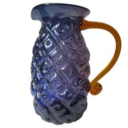 Blenko GLASS HANK ADAMS DESIGN VIOLET PINEAPPLE PITCHER 9365 