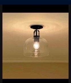 Kichler 38275 Kaelix 10 in. 1-Light Semi Flush with Clear Glass in Black