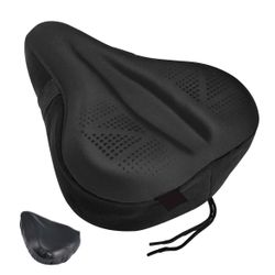 Zacro Bike Seat Cushion - Padded Gel Bike Seat Cover for Men & Women, Padding Bicycle Saddle fit with Peloton/Spin Stationary Exercise/Mountain 🆕✅