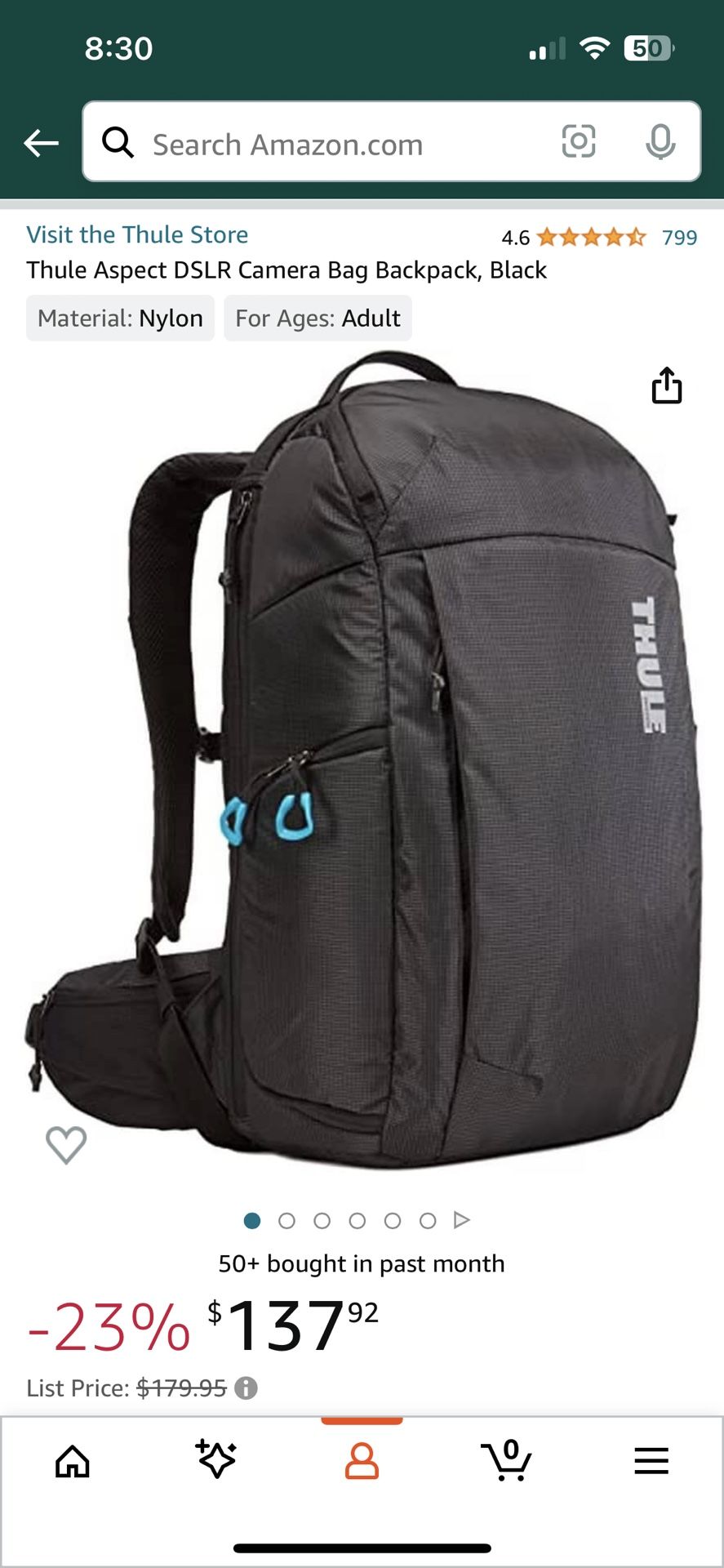 NWT Thule Aspect DSLR/Drone backpack