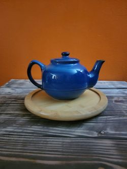 Vintage porcelain blue teapot