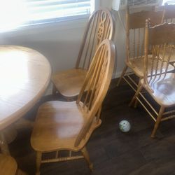 Table Chairs (4) One Leaf For Table 