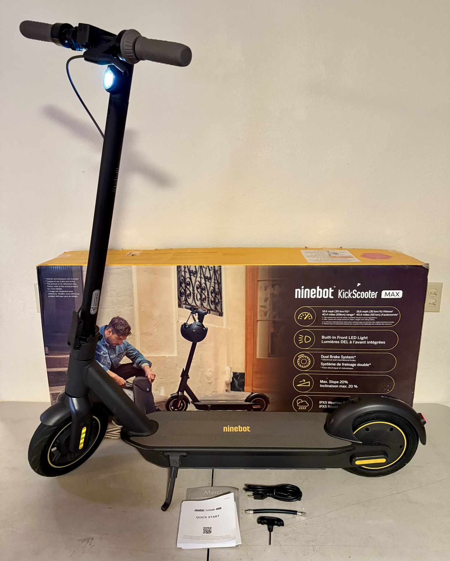 Segway - Max G30P Electric Scooter, Foldable Electric Scooter w/40.4 mi Range & 18.6 mph Max Speed