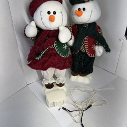 Animated Christmas Snowman Couple Set Works Pan Asian Creations