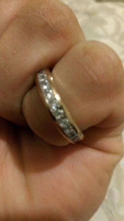 Titanium pink wedding band ring