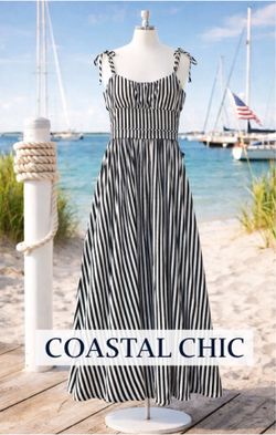 Nautical Chic Maxi Summer Dress