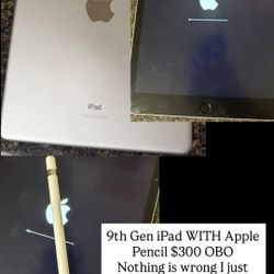 9th Gen iPad WITH Apple Pencil 