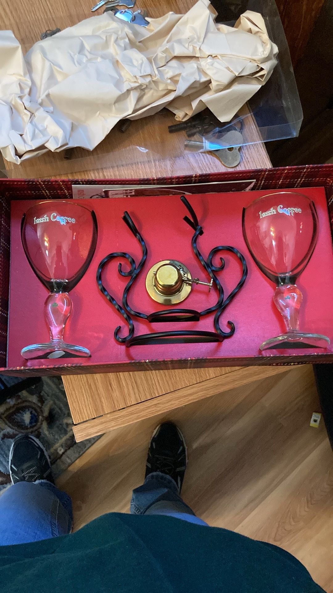 Irish Coffee glass set and warmer from Switzerland