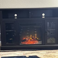 TV Stand With Electric Fireplace/Heater 