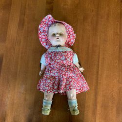 Vintage Doll From 1930’s With Chair