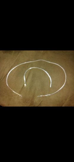 18 inch sterling silver necklace and bracelet