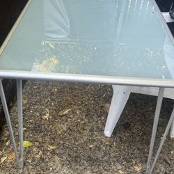 Glass Table Metal Legs, $25