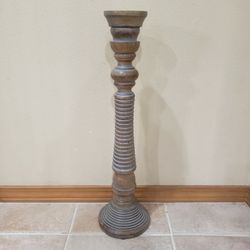 Tall Wooden Decorative Candle Stick Holder