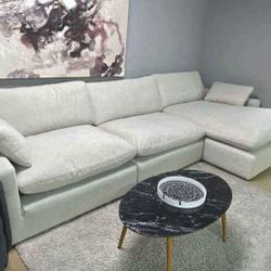 Elyza 3 Piece Ivory  Sectional Couch With Chaise| Color Options @ Fast Delivery 🚚