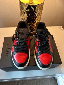 Authentic Dior Homme B02 Red & Black Leather Sneakers + Box