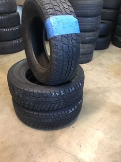 245/70/17 3 tires only 70% tread. Studded