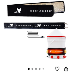 RentACoop Heated Chicken Waterer Belt for Winter, Thermo Bucket Heater Strap LG with Insulated Wrap for 2-5 Gal, 40W Energy Efficient, Safe to -10°F, 