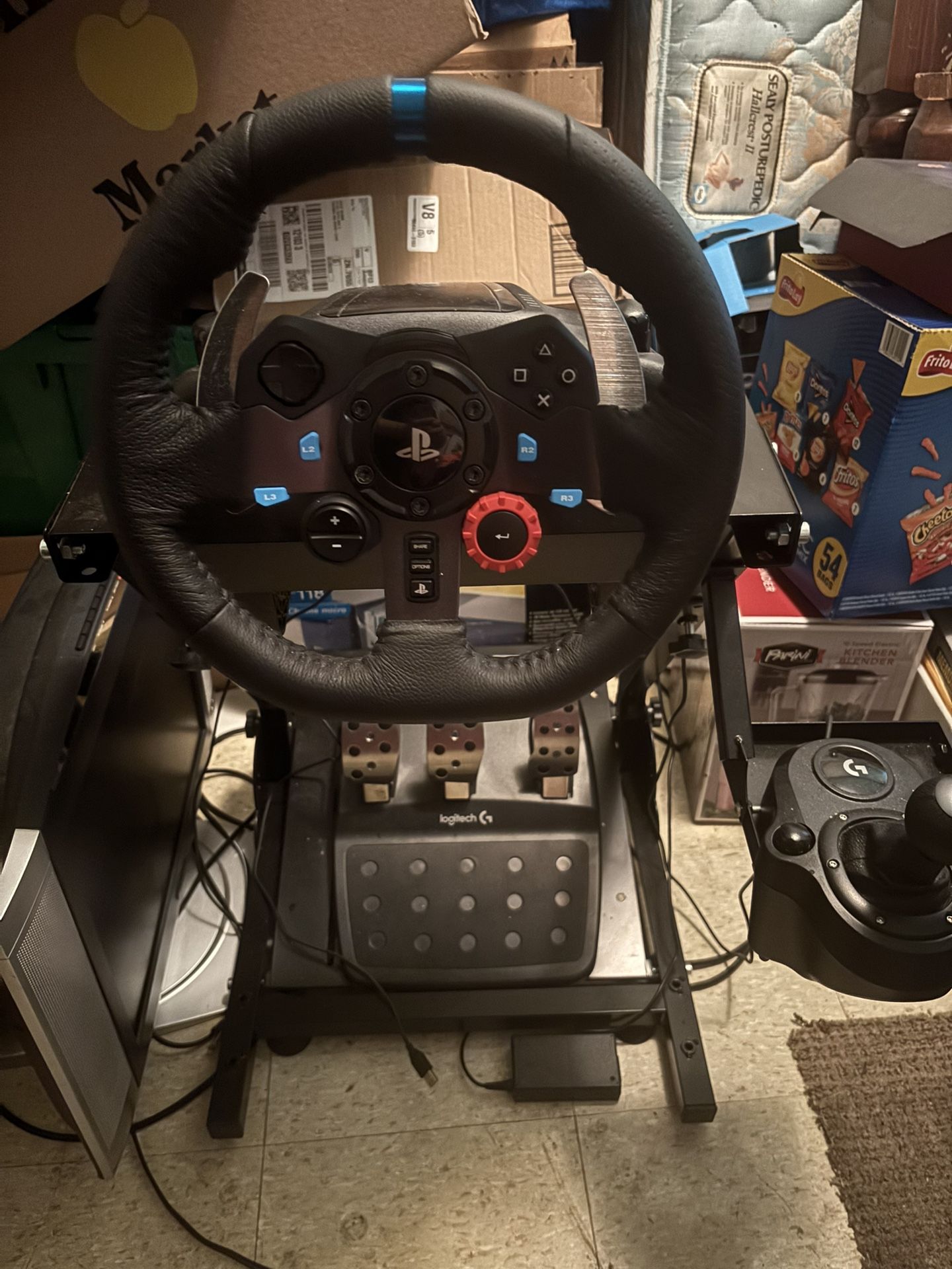 Logitech G29 Driving Force Wheel W/ Pedals, Shifter And Metal Frame