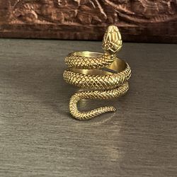 Serpent Ring Size 11 1/2 14k Gold Plated 