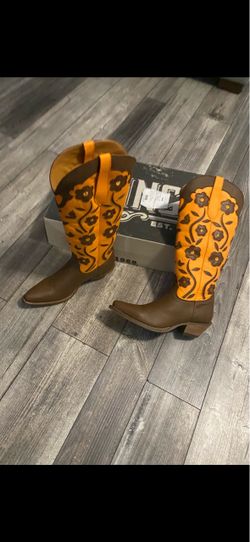 Tall Western Cowboy Boots Floral Design