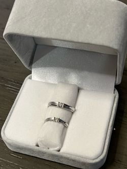 G750 gold Natural Diamond Ring Set – Elegant Matching Rings