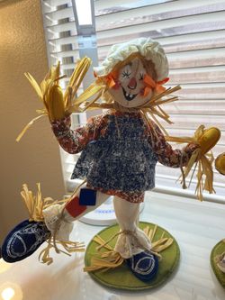1993 Annalee Scarecrow Boy & 1994 Annalee Scarecrow Girl