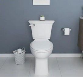 American Standard Rumson 2-Piece 1.28 GPF Single Flush Elongated Toilet in White Seat is Included