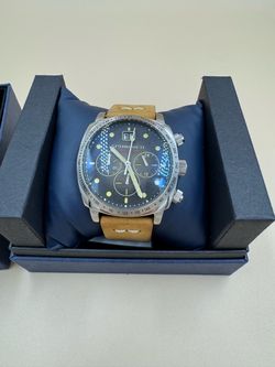 Spinnaker Hull Stainless Steel 42mm Japanese Quartz Wristwatch Beige Strap Steel