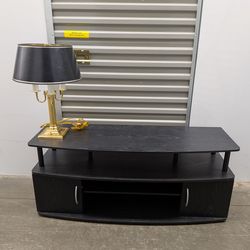 Black entertainment center W/ Barndoors & Shelving