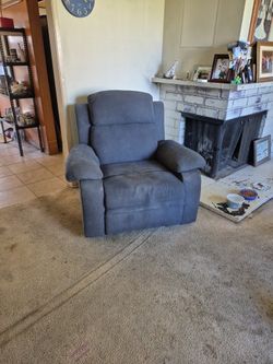 Dark Blue/Grey Recliner