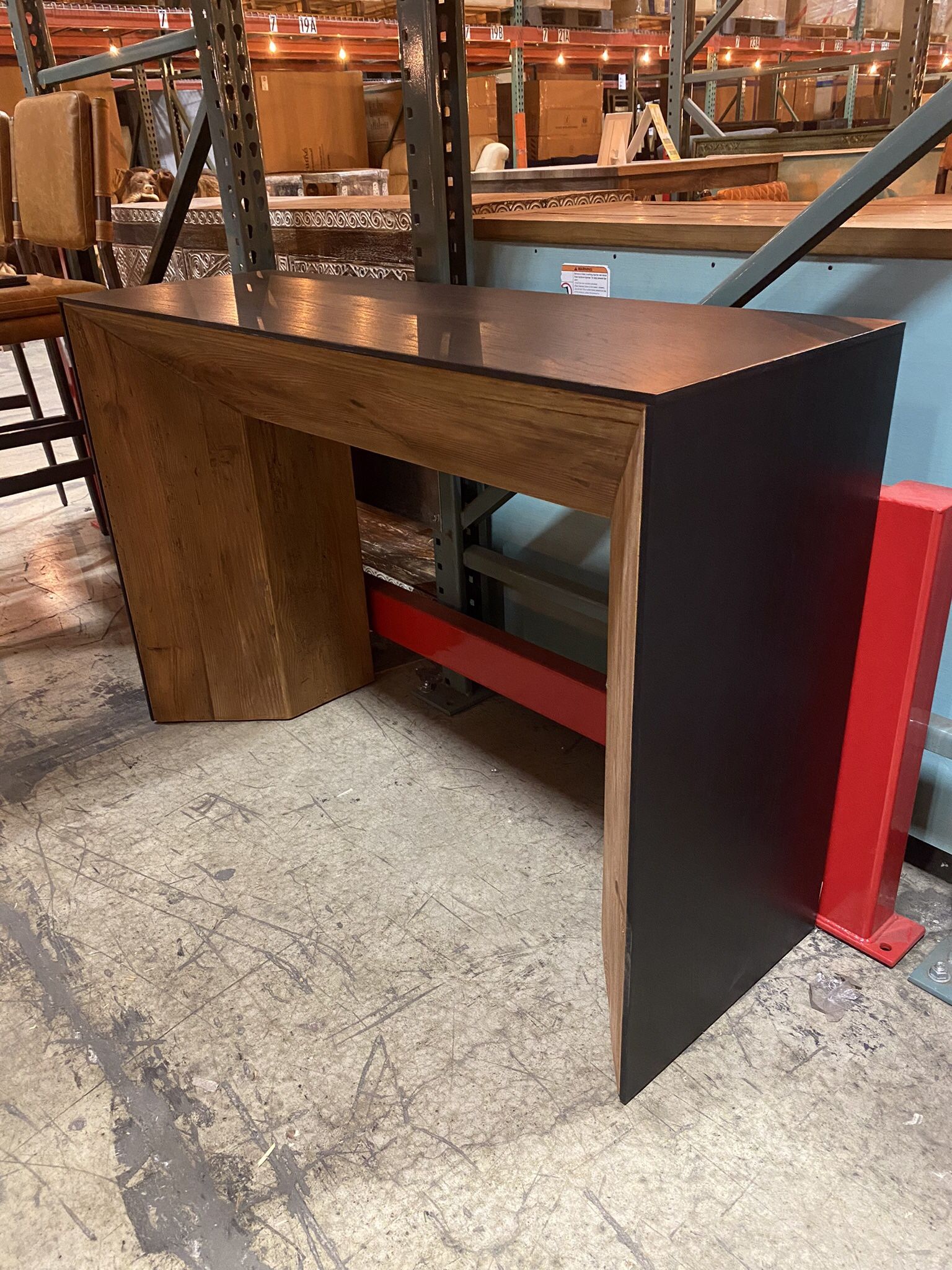 Black Solid Teak Wood Console - Dandou