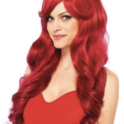 Bright Red Mermaid Wig
