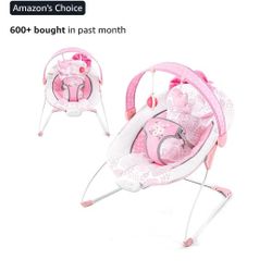 Baby Bouncer, Portable Infant Bouncer, Adjustable and Foldable Baby Rocker with Vibrations, Baby Bouncer Seat for Baby 0-6 Months 6-20 lbs Indoor & Ou