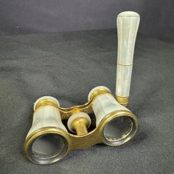 Antique 1902 Le Maire FI Paris Mother of Pearl Brass Opera Glasses Binoculars