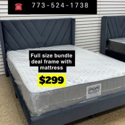 Full Size Bed Frame Headboard With Mattress Only $299 Whole Set 