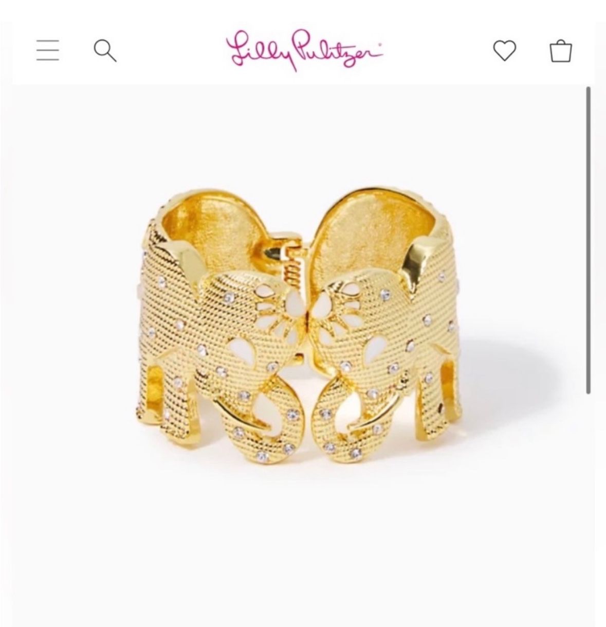 Lilly Pulitzer Cuff Bracelet Golden Elephant Women’s Jewelry Gold