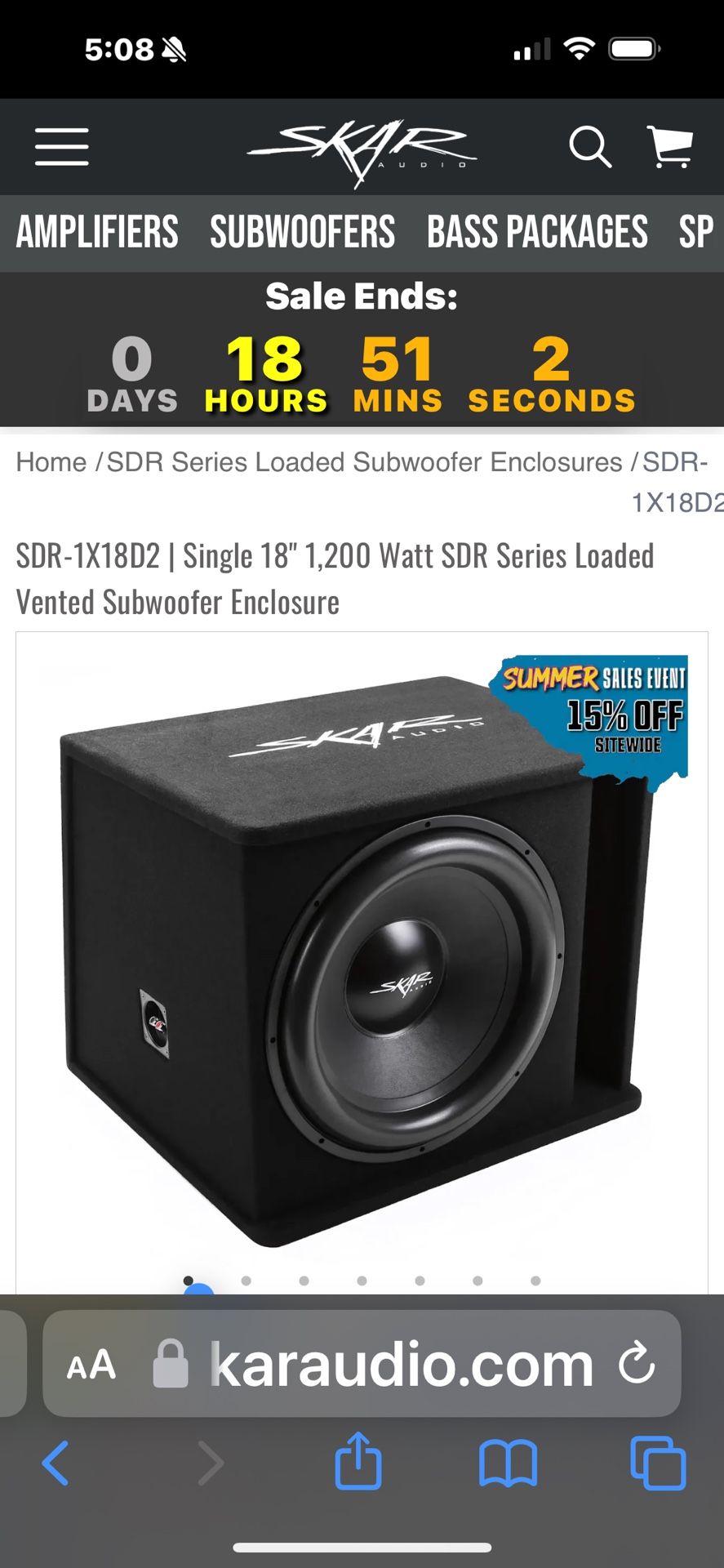 18 Inch Speaker In A Box