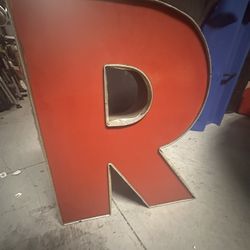Vintage 3D Marquee Light Sign Letter R Wall Hanging 