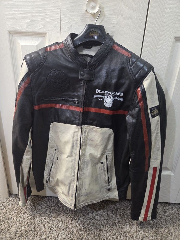 Leather Café Racer Moto Jacket 