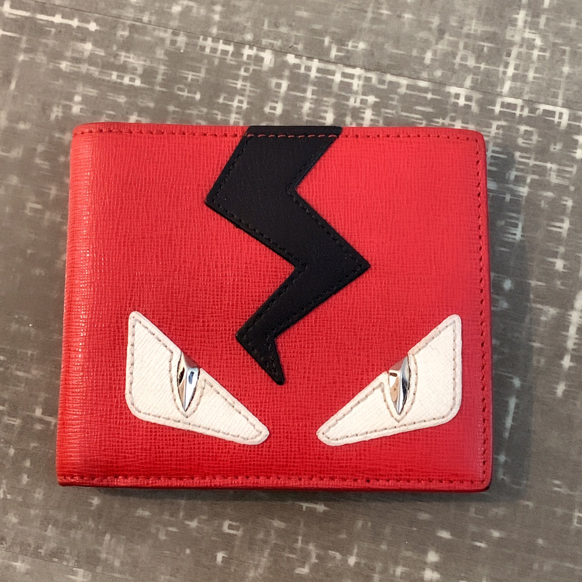 Fendi Bag Bugs Leather Bi-fold Wallet