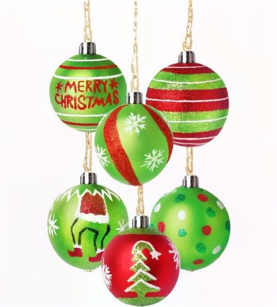 Set Of 6 Christmas Bulbs