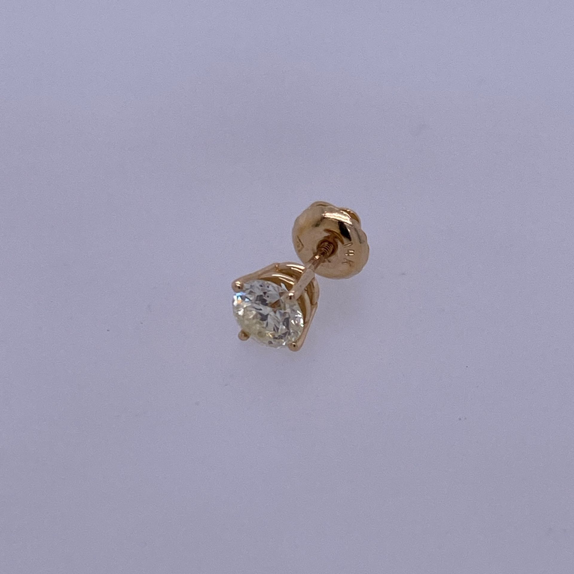 14k Yellow Gold 0.40CT Single Stud Earring