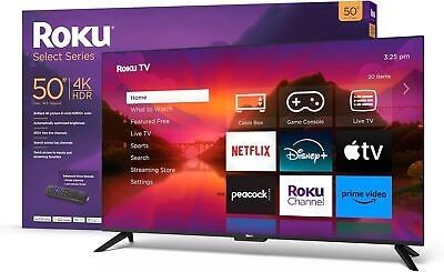 50" Roku 4K Smart TV With Voice Commamd Remote And Wall Mount