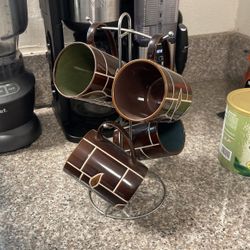 Set Of Coffee Mugs With Stand
