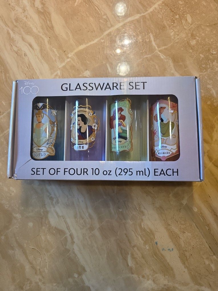 Disney 100 Glassware Set- 100 Years of Wonder Princess Set- China
