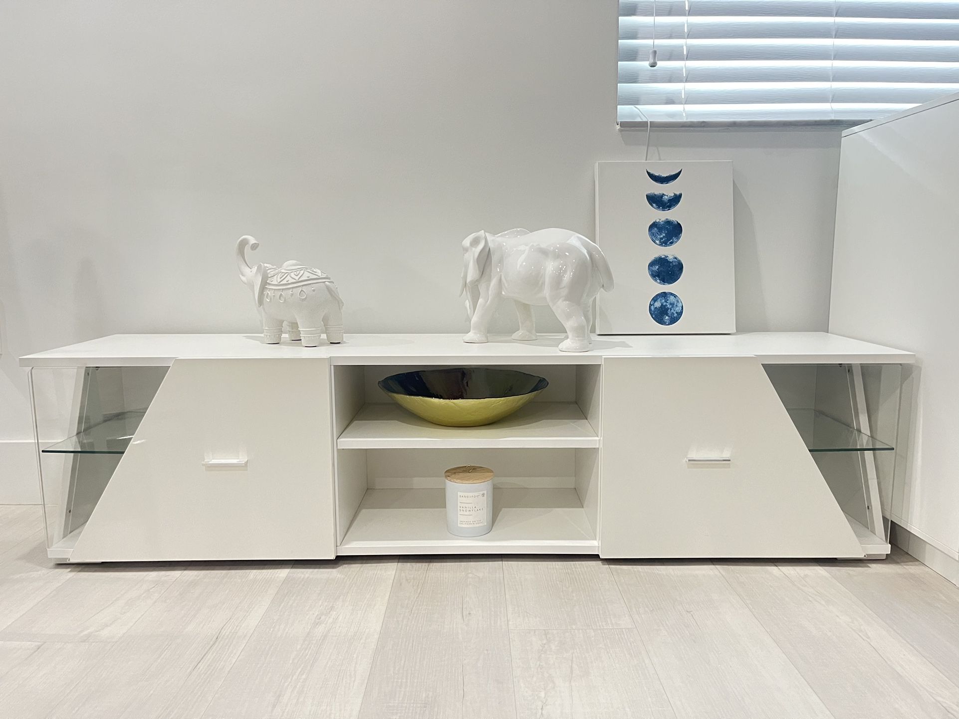 High Gloss TV Stand with Blue LED
