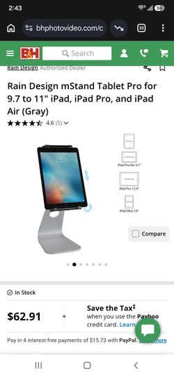 Rain Design mStand Tablet Pro for 9.7 to 11" iPad, iPad Pro, and iPad Air (Gray)